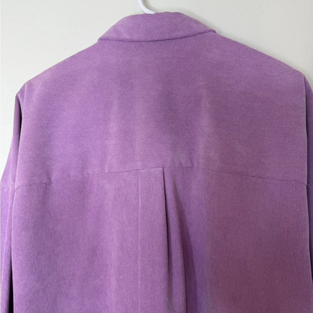 Zara Purple Lilac Casual Corduroy Button Front Oversized Shirt Jacket Shacket XS - Picture 14 of 16